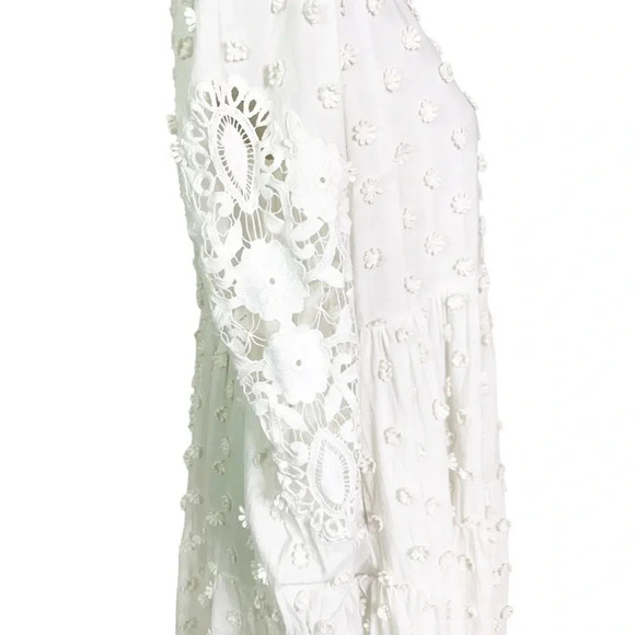 Cami NYC Carolina Floral Applique White Long Sleeve Mini Dress Size Small - Picture 12 of 16